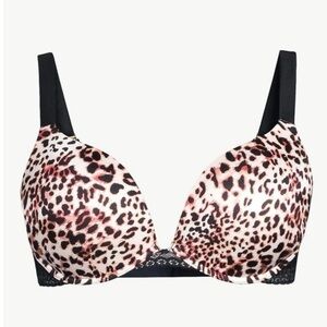 Joyspun Underwire Leopard Print Plunge Bra Size 44DD